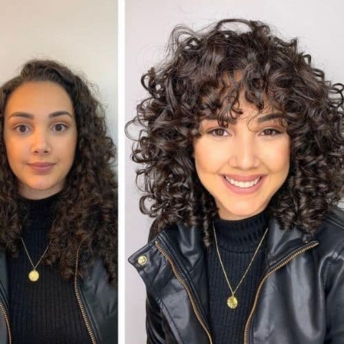 curl cut before and after transformations